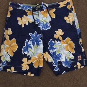 Men’s Tommy Bahama Navy Floral Swim Suit, Size L